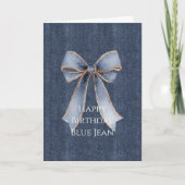 Carte Faux Denim Blue Jean Bow (Devant)