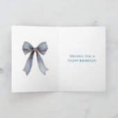 Carte Faux Denim Blue Jean Bow (Intérieur)