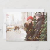 Carte Faux d'or Noël Mr & Mrs Noël (Devant)