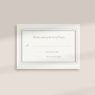 Carte Faux Embossé Cadre Pearl Formal Réponse du Mariage