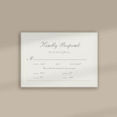 Carte Faux Embossé Formel Élégant Repas de Mariage RSVP