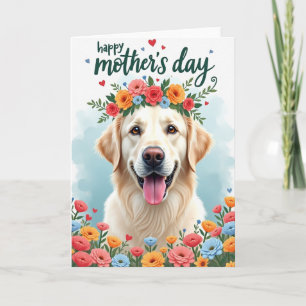Carte Faux Foil Chien Doré Maman