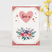 Carte Faux Foil Love U (Fleur jaune)