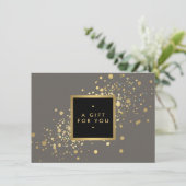 Carte Faux Gold Confetti sur le certificat cadeau modern (Debout devant)