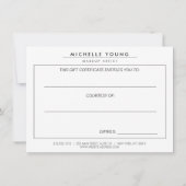 Carte Faux Gold Confetti sur le certificat cadeau noir (Dos)