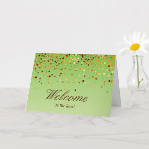 Carte Faux Gold Foil Confetti Élégantes Écluses Bienvenu