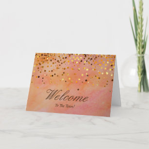 Carte Faux Gold Foil Confetti Élégantes Écluses Bienvenu