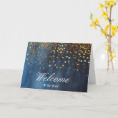 Carte Faux Gold Foil Confetti Élégantes Écluses Bienvenu (Fleur jaune)