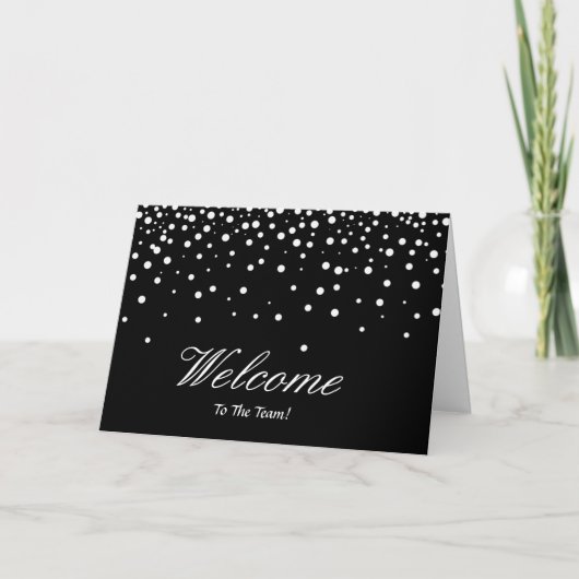 Carte Faux Gold Foil Confetti Élégantes Écluses Bienvenu (Devant)