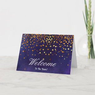 Carte Faux Gold Foil Confetti Élégantes Écluses Bienvenu