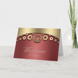 Carte Faux Gold Foil Confetti Élégantes Écluses Bienvenu