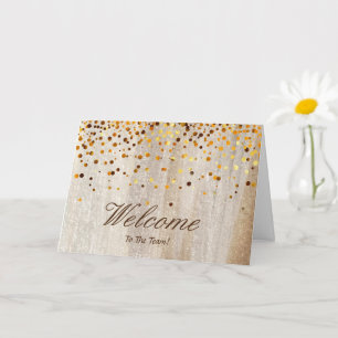 Carte Faux Gold Foil Confetti Élégantes Écluses Bienvenu