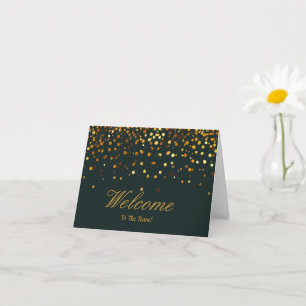 Carte Faux Gold Foil Confetti Élégantes étincelles Bienv