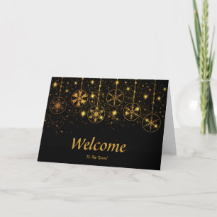 Carte Faux Gold Foil Confetti Élégantes étincelles Bienv