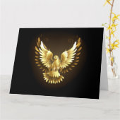 Carte Faux Gold Foil Peace Dove en noir (Fleur jaune)