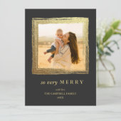 Carte Faux Gold Frame Happy Holidays Christmas Photo (Debout devant)