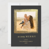 Carte Faux Gold Frame Happy Holidays Christmas Photo (Devant)