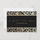 Carte Faux Gold Frame Sparkings sur le certificat cadeau (Devant)