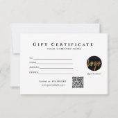 Carte Faux Gold Frame Sparkings sur le certificat cadeau (Dos)