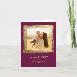 Carte Faux Gold Frame Vacances Noël Photo Bourgogne