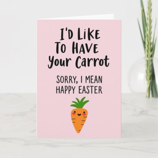 Carte Faux Gold Happy Easter Carrot Card (Devant)