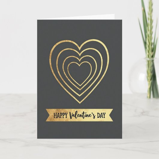 Carte Faux Gold Hearts Valentines Day Card (Devant)