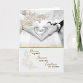 Carte Faux Gold Leaf for Bride and Groom (Devant)