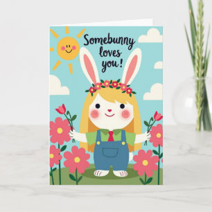 Carte Faux Gold Somebunny Vous Aime