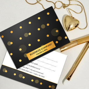 Carte Faux Gold Sparkings sur certificat cadeau noir