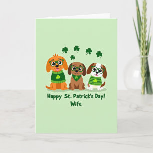 Carte Faux Gold St Patricks Puppies