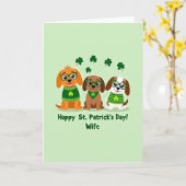 Carte Faux Gold St Patricks Puppies (Fleur jaune)