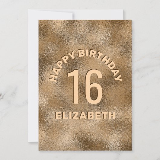 Carte Faux Golden Yellow Foil Semble Joyeux Anniversaire (Devant)
