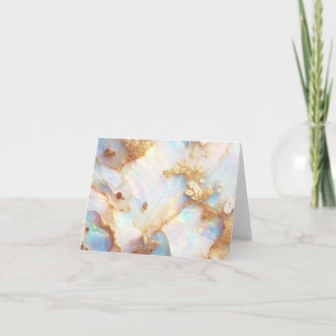 Carte Faux Holographique Iridescendant Opal Crystal Blan