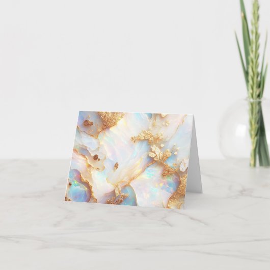 Carte Faux Holographique Iridescendant Opal Crystal Blan (Devant)