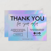 Carte Faux Holographique Merci de couleur Média Insertio (Devant / Derrière)