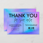 Carte Faux Holographique Merci de couleur Média Insertio (Devant / Derrière)