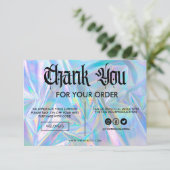 Carte Faux Holographique Merci de couleur Média Insertio (Debout devant)