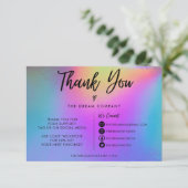 Carte Faux Holographique Merci Médias sociaux Insertion (Debout devant)