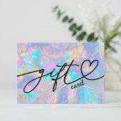 Carte faux holographique opus certificat cadeau (Debout devant)