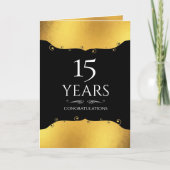 Carte Faux or 15 ans anniversaire de jalon de l'employé (Devant)