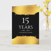 Carte Faux or 15 ans anniversaire de jalon de l'employé (Fleur jaune)