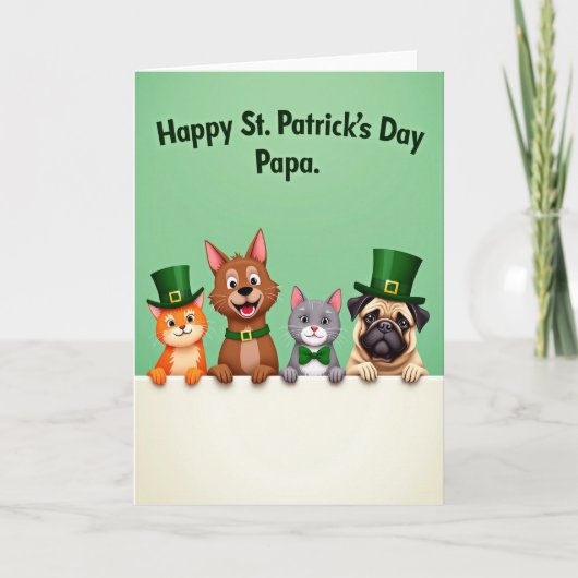 Carte Faux Or Amis Animaux de Fête (Devant)