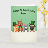 Carte Faux Or Amis Animaux de Fête (Fleur jaune)