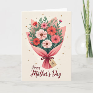 Carte Faux Or Pailletée pour Maman