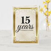 Carte Faux or universel anniversaire de l'employé (Fleur jaune)