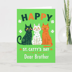 Carte Faux Papier D'or Chats Heureux