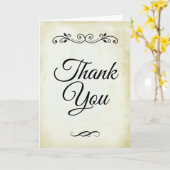 Carte Faux Parchment Vintage Merci Mariage simple (Fleur jaune)