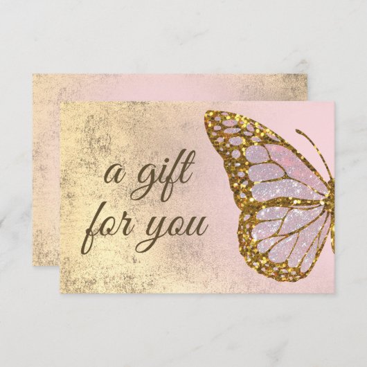 Carte faux parties scintillant et papier papillon certif (Devant / Derrière)