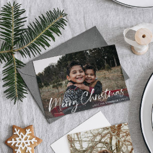 Carte Faux Snow Joyeux Noël Photo