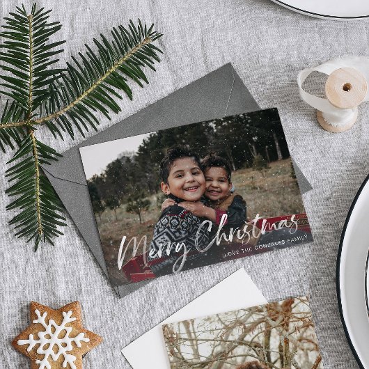 Carte Faux Snow Joyeux Noël Photo